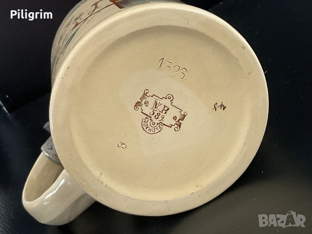 Антична халба за бира «Villeroy & Boch», Германия, 1895 г., снимка 7 - Антикварни и старинни предмети - 55215011