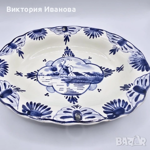 Декоративна чиния Делфт, снимка 2 - Други ценни предмети - 54385758