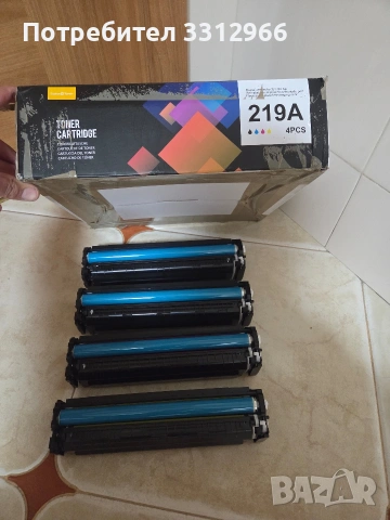 комплект от четири тонер касети с модел 219A, подходящи за принтери HP LaserJet Pro., снимка 3 - Консумативи за принтери - 54918691