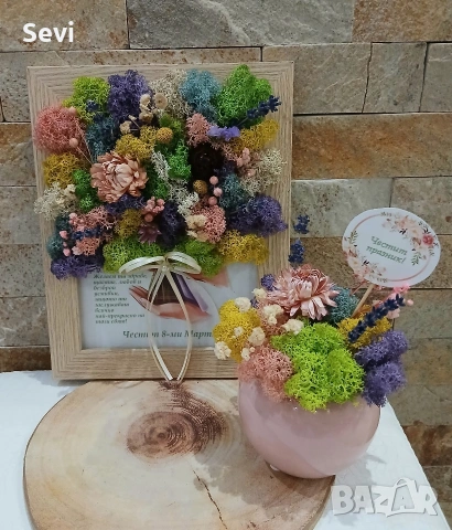 Рамки и кашпи декорирани със скандинавски мъх!, снимка 14 - Декорация за дома - 50265076