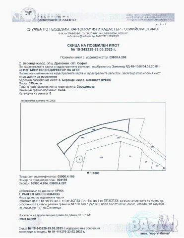 Продавам пет имота в село Беренде извор, община Драгоман