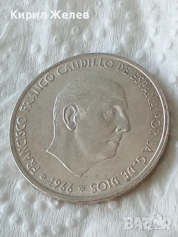 Сребърна монета 100 песети Испания 1966 година 49921, снимка 2 - Нумизматика и бонистика - 55283423