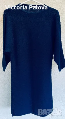 Тъмносиня плетена рокля -пуловер ZARA KNIT, размер S