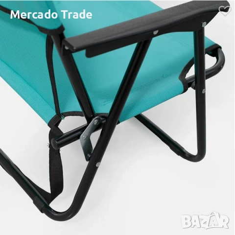 Сгъваем стол Mercado Trade, За къмпинг, плаж, Тюркоаз, снимка 4 - Къмпинг мебели - 54809772