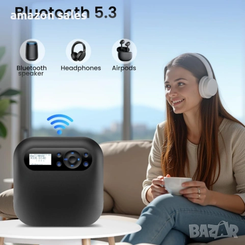 Преносим CD плейър DESOBRY с Bluetooth CD плейър с високоговорители, презареждащ се дискмен за кола , снимка 12 - Други - 54479867