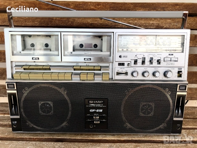 Радиокасетофон Boombox Sharp GF-515Z (1979г.), снимка 6 - Радиокасетофони, транзистори - 54670324