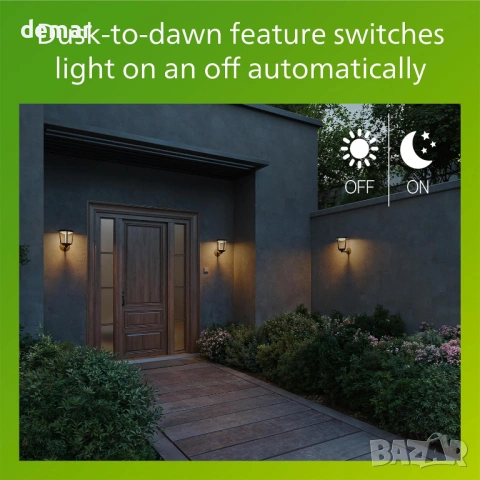 Външна LED стенна лампа Philips Nuvy, 800 lm, 2700 K, PowerShield,IP44, снимка 7 - Лампи за стена - 54016387