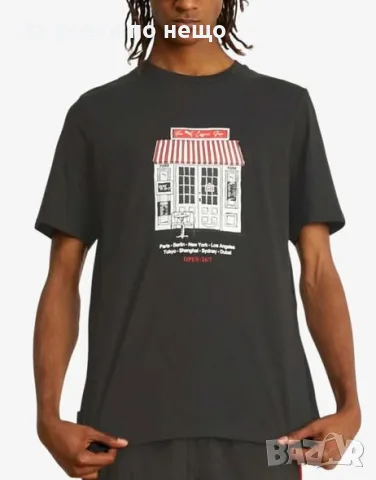 PUMA Graphics Cafe Mens Tee Black Мъжка Тениска👕Мъжка Блуза С Къс Ръкав Код P2877, снимка 2 - Тениски - 55500489