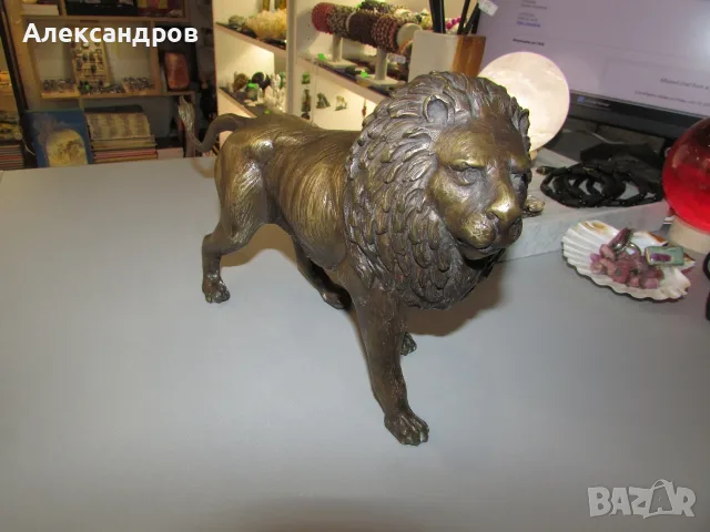 Бронзов авторски лъв 2.3кг 31х18см , снимка 3 - Други ценни предмети - 55627627