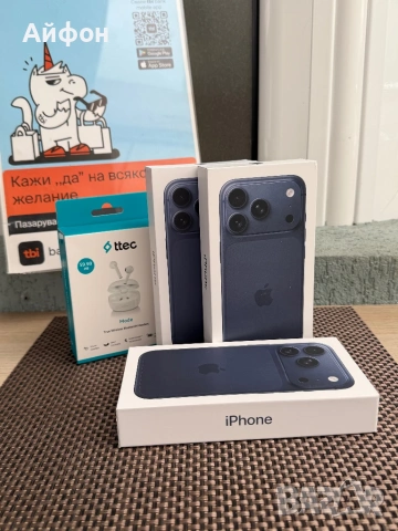НОВИ! 256Gb *ЛИЗИНГ* iPhone 17 Pro Deep Blue / Гаранция, снимка 3 - Apple iPhone - 54696817