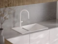 Бяла кухненска мивка от гранит Копенхаген 780x500 SmartSpace Top 60, снимка 12