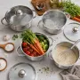 Комплект тенджери от неръждаема стомана 10 части, съвместимост с всички видове котлони. , снимка 2