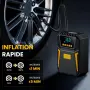 Мощен преносим компресор за въздух/12V/150 PSI/HD дисплей/LED светлина,автомобили/велосипеди/топки, снимка 2