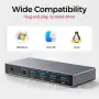 iNTEK USB DP KVM суич 2-в-1, с USB 3.0 разпределение и превключване за 2 компютъра към 1 монитор, снимка 4