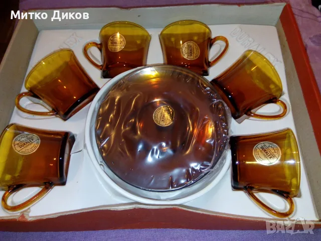 Сервиз за кафе чай 180 млл - 12 части 6 чаши фи  65 и 55мм и 6 чинийки фи 135мм Duralex Франция