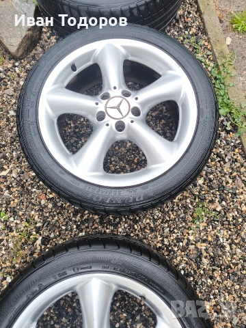 Джанти с гуми 17 " 7.5 J et36 225/45/17 Мерцедес Mercedes w203 w209 w210 w202, снимка 3 - Гуми и джанти - 54550152