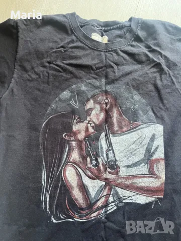Комплект тениски за него и нея – черни с щампа, снимка 2 - Тениски - 55586685