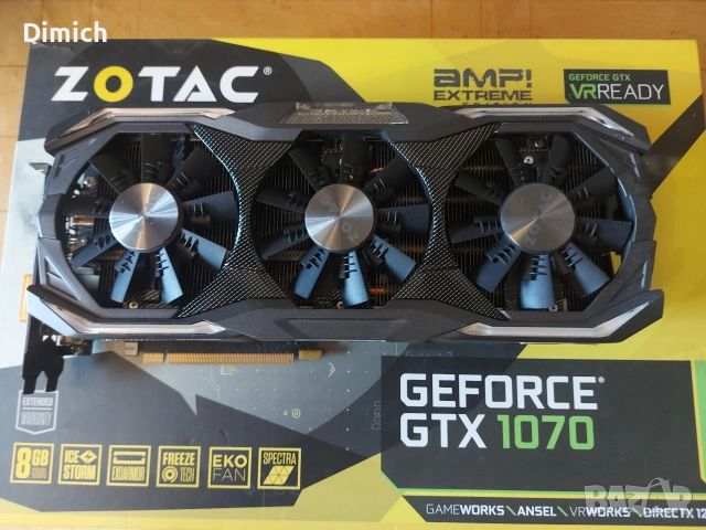 Видеокарта Zotak GTX 1070 8GB