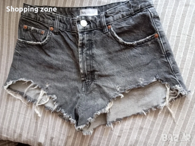 Дънкови къси гащи Zara с висока талия