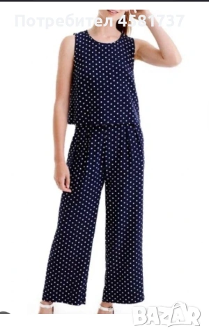 Копринен Гащеризон  J Crew, десен на точки, размер М/L, снимка 13 - Гащеризони - 54583635