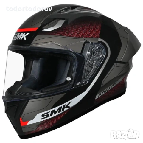 ПРОМОЦИЯ Мото каска за мотор SMK STELLAR SPORT FLIGHT Black/Gray/Red NEW 232.74 лв. / 119 €