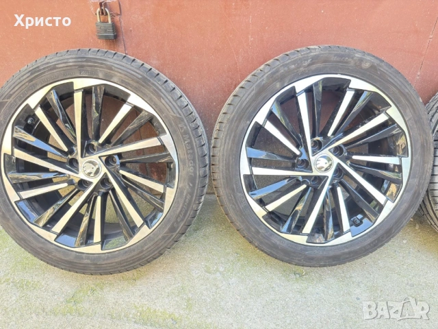 Гаранционни!!! Оригинални ŠKODA ДЖАНТИ 18”  + Летни гуми MATADOR HECTORRA 5