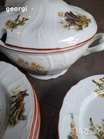 чешки ловен порцеланов сервиз Bernadotte Bohemia , снимка 5 - Сервизи - 54213343