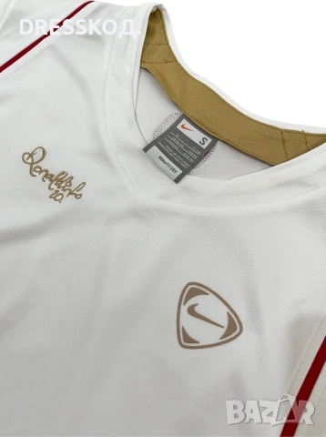 Nike x Ronaldinho оригинален vintage мъжки потник 90’s, S размер , снимка 3 - Тениски - 55163604