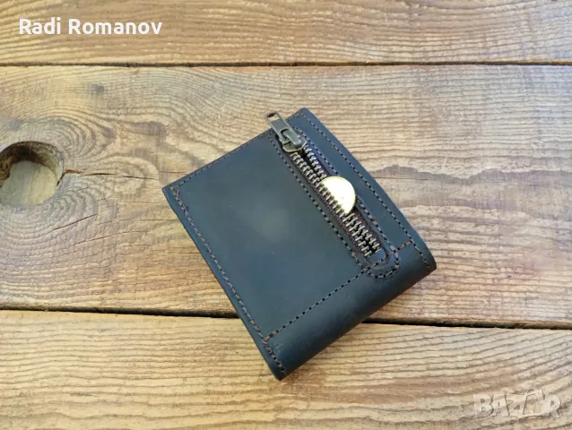 Ръчно изработен джобен мъжки кожен портфейл , снимка 2 - Портфейли, портмонета - 55420312