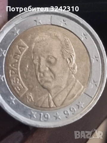 2 евро монета 1999 г ИСПАНИЯ., снимка 4 - Нумизматика и бонистика - 54058549
