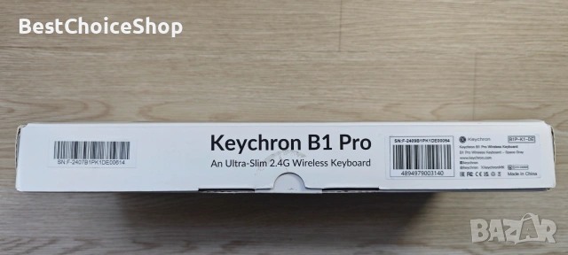 Keychron B1 Pro ултратънка безжична Bluetooth/2.4 G/кабелна, лека с 1200 часа живот на батерията, снимка 5 - Клавиатури и мишки - 55069692
