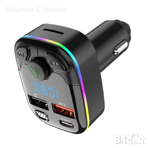 Трансмитер за кола FM блутут bluetooth двойно Usb хендсфри Transmitter аудио приемник MP3 Type-C за, снимка 6 - Аксесоари и консумативи - 54541298