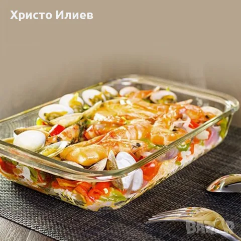 Правоъгълна тава от закалено стъкло 2бр Комплект йенска тава, снимка 3 - Съдове за готвене - 55688807