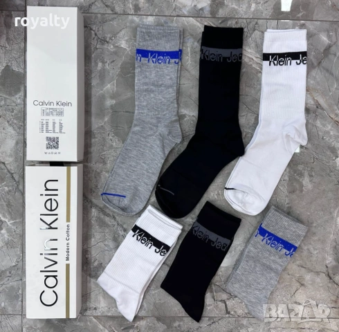 Calvin Klein Нови Мъжки Чорапи 6 бр. Кутия Келвин Клайн 