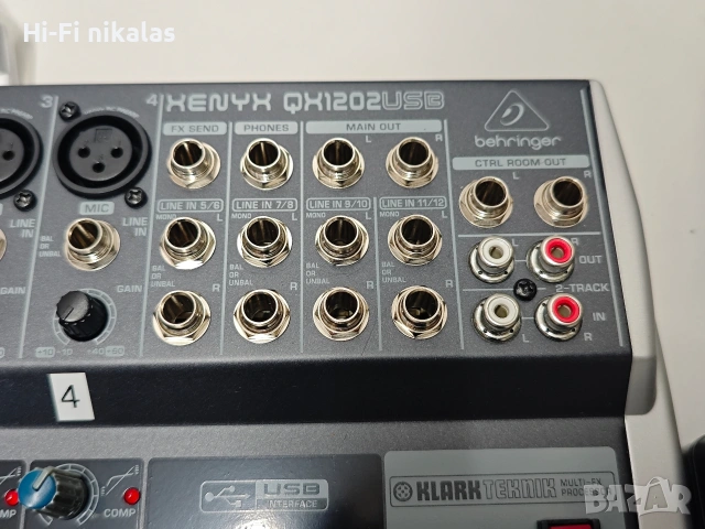 мишпулт миксер с ефекти музикантски смесител BEHRINGER XENYX QX 1202 USB , снимка 4 - Ресийвъри, усилватели, смесителни пултове - 54553778