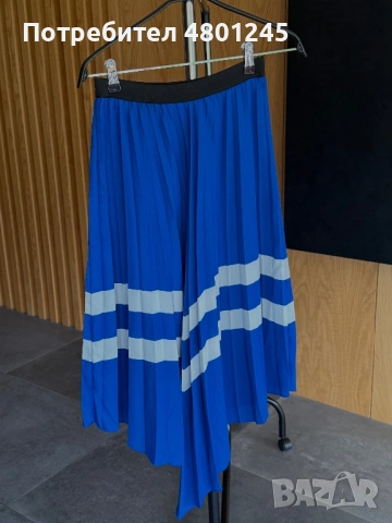 Модерна плисирана пола ZARA с асиметричен подгъв, снимка 2 - Поли - 54241257