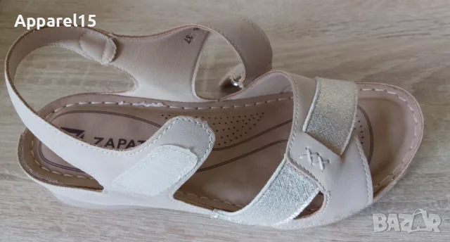 Zapatos вносни бежови сандали с анатомична стелка, 37, снимка 5 - Сандали - 55419681