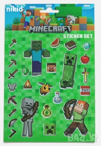 200 бр Minecraft Майнкрафт книжка албум самозалепващи лепенки стикери