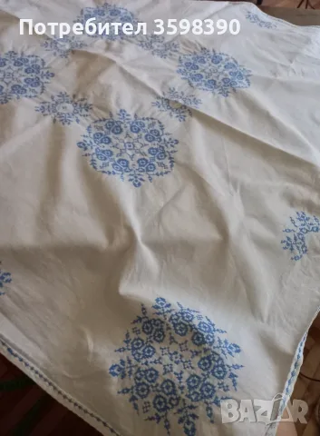 Памучна покривка с бродерия 75×80 см., снимка 2 - Покривки за маси - 55612063