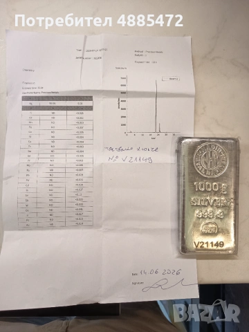 Сребърно кюлче Nadir - 1кг проба 99.9999 - инвестиционно, снимка 3 - Нумизматика и бонистика - 55277726