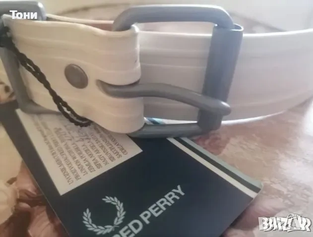 FRED PERRY Оригинал Нов Дамски Колан Изцяло от Естествена Кожа с Етикет 115см