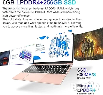 Лаптоп AOCWEI Windows 11 14" 6GB RAM 256GB SSD 1920x1080 FHD, снимка 5 - Лаптопи за дома - 54201532