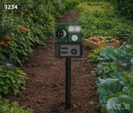 Слънчев репелер за животни с LED ултразвуков сензор за движение