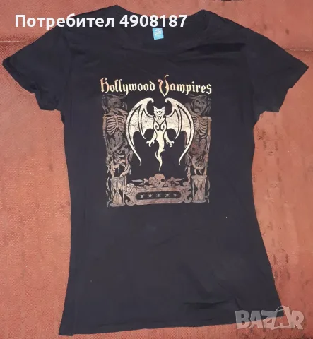   Тениска групи Hollywood Vampires (Alice Cooper, Johnny Depp, Joe Perry) 