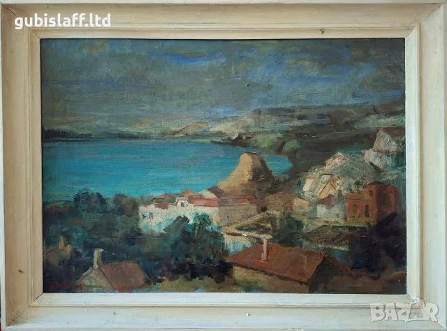 Картина, изглед от Балчик, худ. М. Бочев, 1966 г.