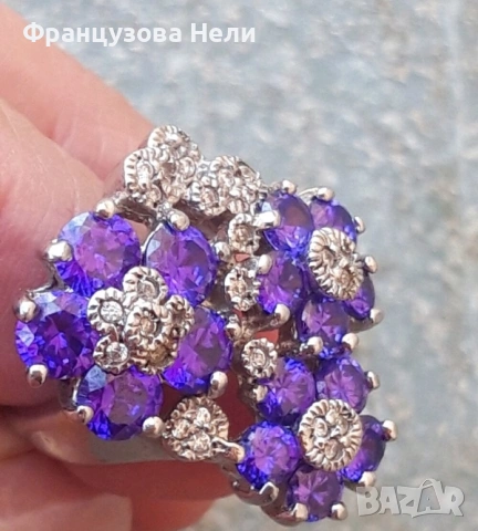 Сребърен /925 /пръстен с Танзанити 