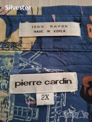Мъжки маркови ризи с къс ръкав Pierrie Cardin 2XL и Claiborne USA  L., снимка 4 - Ризи - 54767477