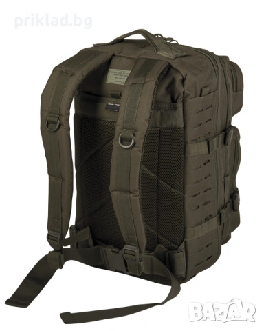 Тактическа раница MIL-TEC US OD Laser Cut Assault голяма, снимка 2 - Екипировка - 54561036