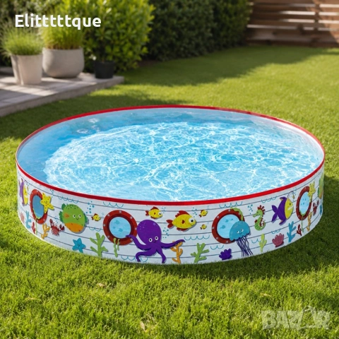 Детски басейн с твърди стени Ocean Fun 152 x 25 см, 435 л – Морски дизайн, без надуване, снимка 4 - Други стоки за дома - 54937460