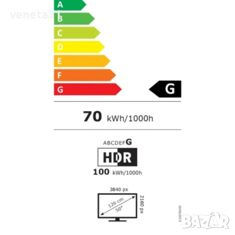Sunny SN50FIL252-0276 – 50" Frameless 4K UHD Smart TV с WebOS и DVB-T2/C/S2, снимка 2 - Телевизори - 54409864
